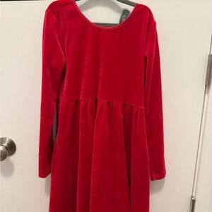 Hanna Andersson Red Velvet Long-Sleeve Girls Dress